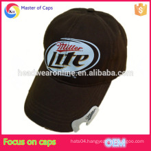 Custom cotton bottle opener baseball cap, beer bottle washed hat